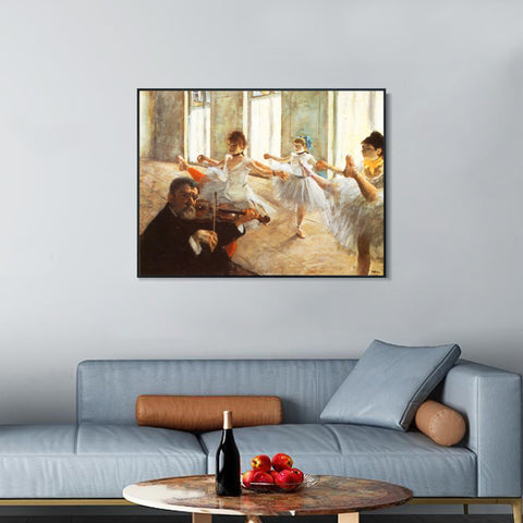 INVIN ART Framed Canvas Giclee Print Art Ecole de dans by Edgar Degas Wall Art Living Room Home Office Decorations