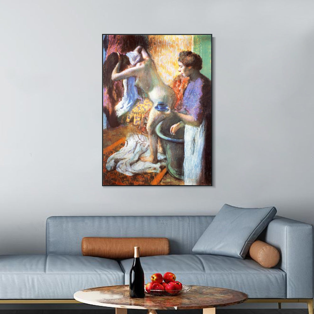 INVIN ART Framed Canvas Giclee Print Art Le petit d篓娄jeuner 篓陇 la sortie du bain by Edgar Degas Wall Art