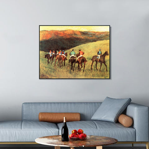 INVIN ART Framed Canvas Giclee Print Art Chevaux de courses à l'entrainement by Edgar Degas Wall Art Living Room Home Office Decorations