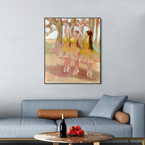 INVIN ART Framed Canvas Giclee Print Art Grecian Dance by Edgar Degas Wall Art Living Room Home Office Decorations