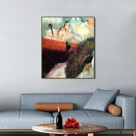 INVIN ART Framed Canvas Giclee Print Art At the Ballet by Edgar Degas Wall Art Living Room Home Office Decorations