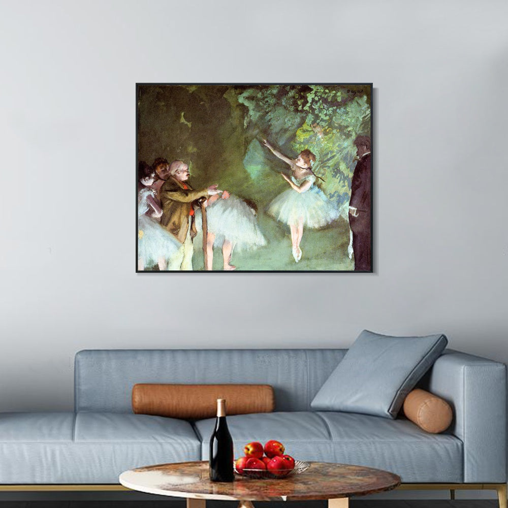 INVIN ART Framed Canvas Giclee Print Art Ballet Rehearsal by Edgar Degas Wall Art