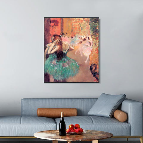 INVIN ART Framed Canvas Giclee Print Art Ballet Scene by Edgar Degas Wall Art Living Room Home Office Decorations