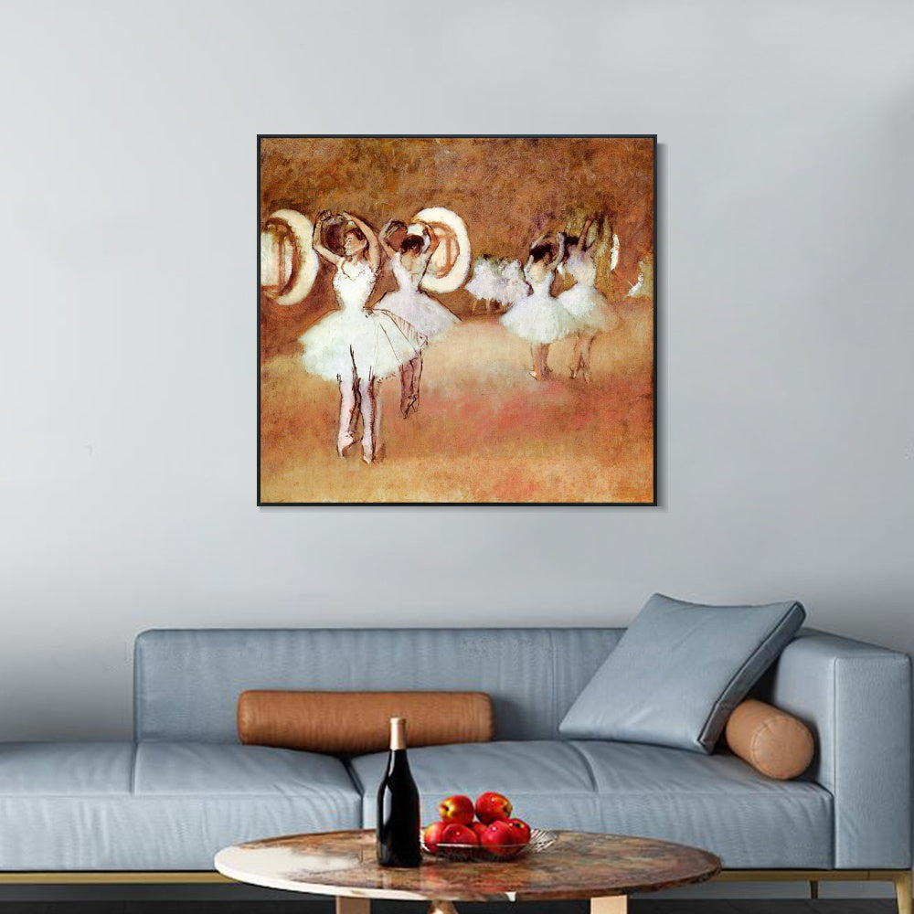 INVIN ART Framed Canvas Giclee Print Art Dance Rehearsal in the Studio of the Opera by Edgar Degas Wall Art