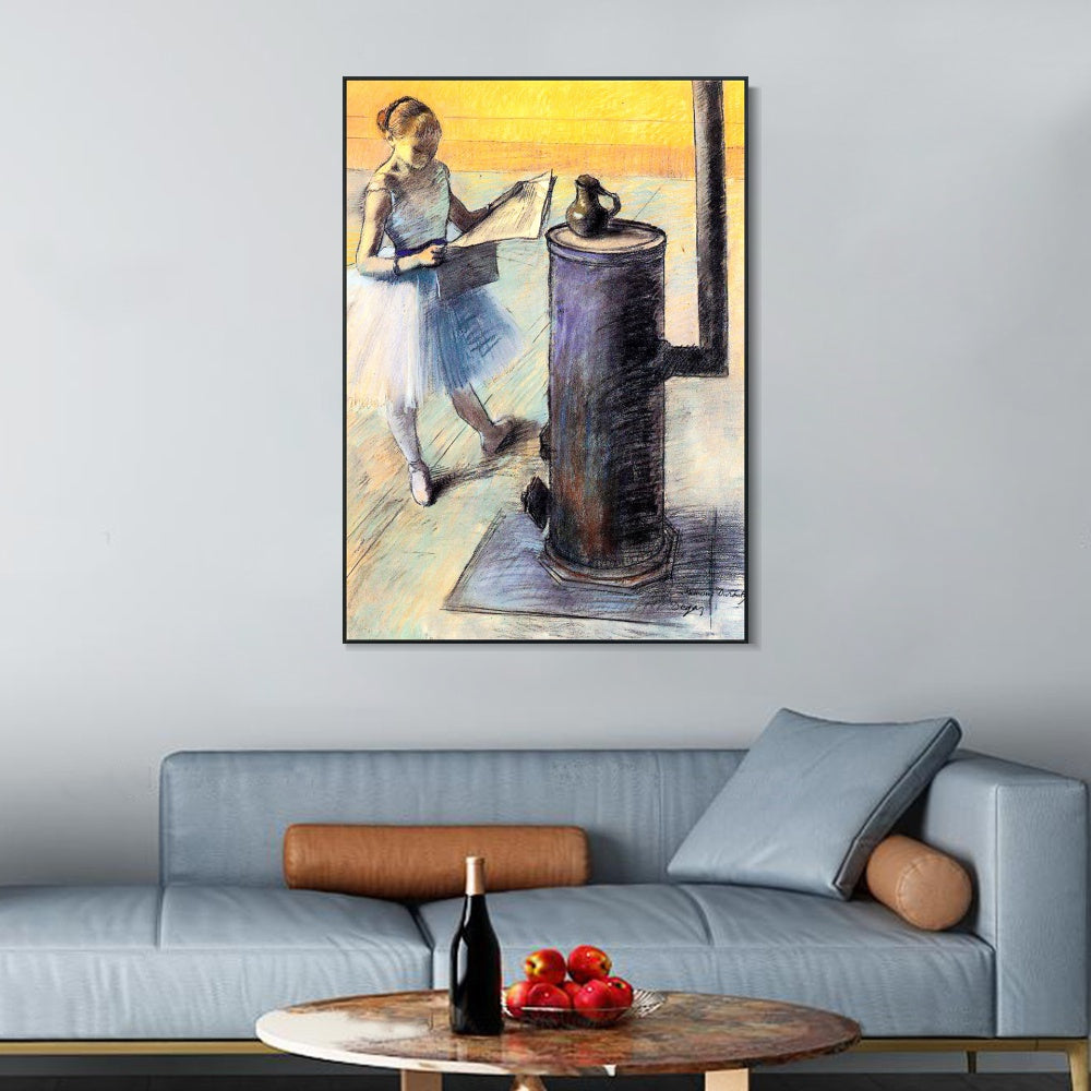 INVIN ART Framed Canvas Giclee Print Art Dancer Resting by Edgar Degas Wall Art