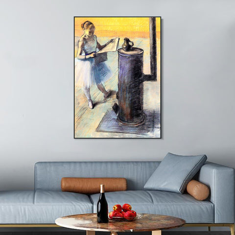 INVIN ART Framed Canvas Giclee Print Art Dancer Resting by Edgar Degas Wall Art Living Room Home Office Decorations
