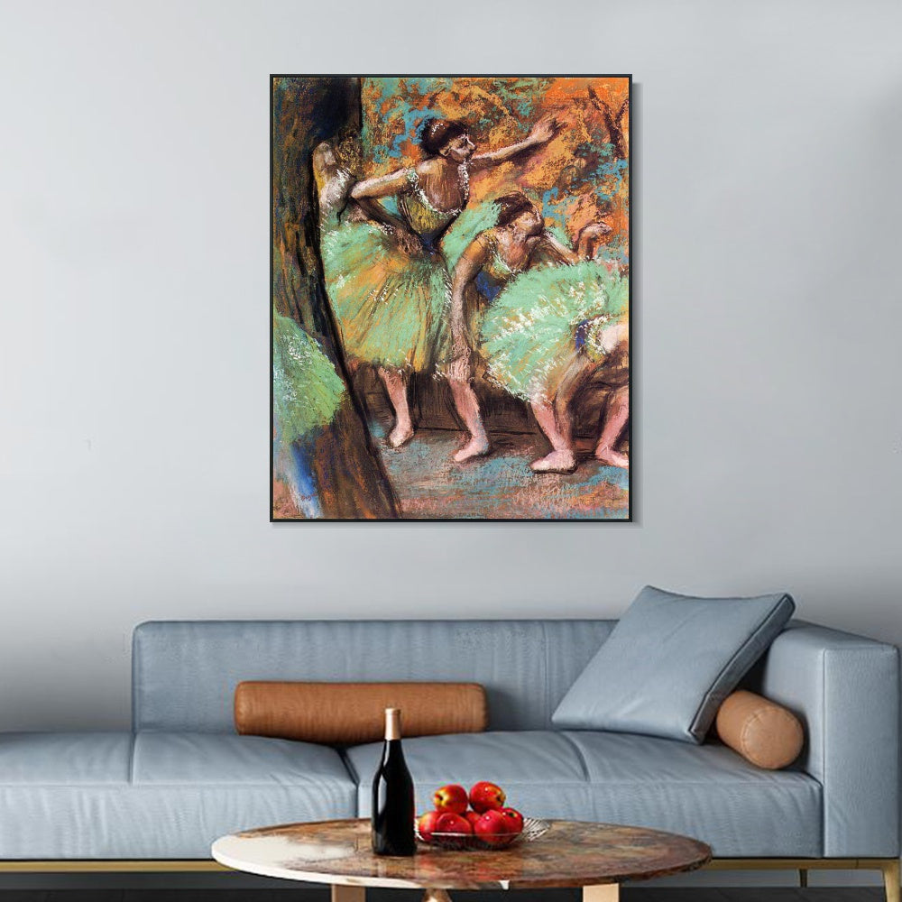 INVIN ART Framed Canvas Giclee Print Art Dancers, 1898 by Edgar Degas Wall Art