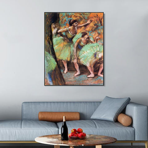 INVIN ART Framed Canvas Giclee Print Art Dancers, 1898 by Edgar Degas Wall Art Living Room Home Office Decorations