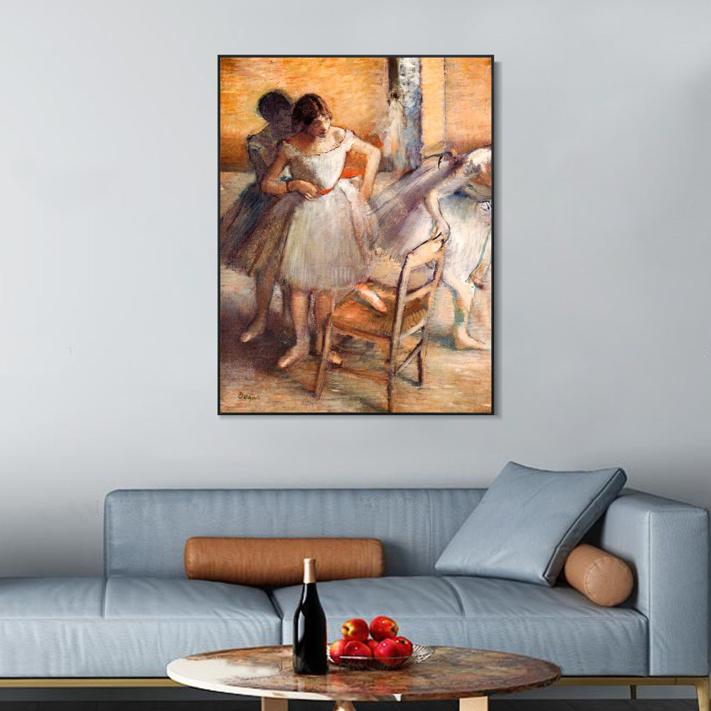 INVIN ART Framed Canvas Giclee Print Art Dancers,circa 1895-1900 by Edgar Degas Wall Art