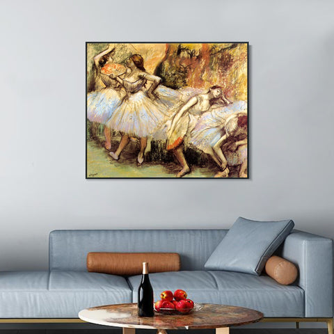INVIN ART Framed Canvas Giclee Print Art Dancers,circa 1897-1901 by Edgar Degas Wall Art Living Room Home Office Decorations
