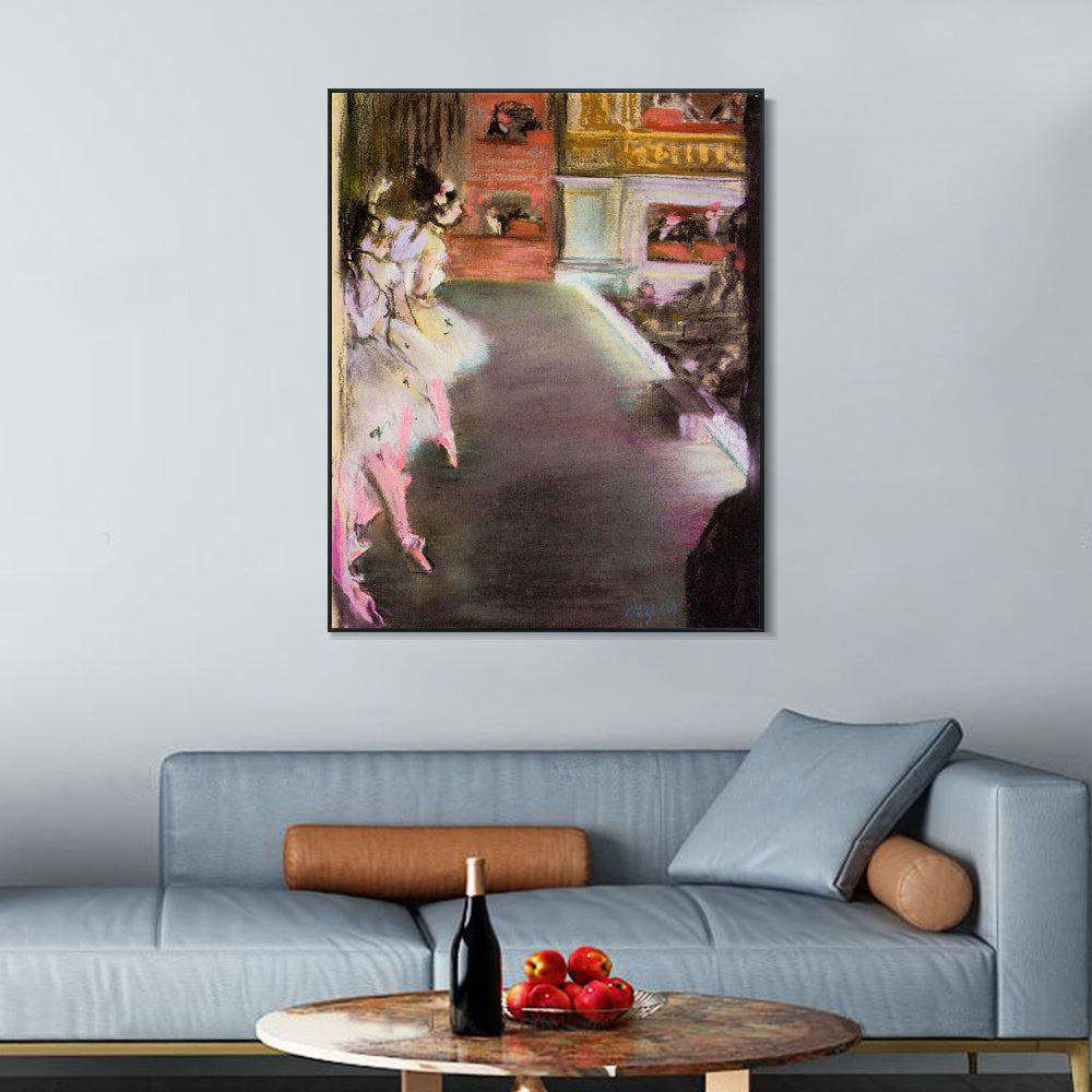 INVIN ART Framed Canvas Giclee Print Art Dancers at the Old Opera House by Edgar Degas Wall Art