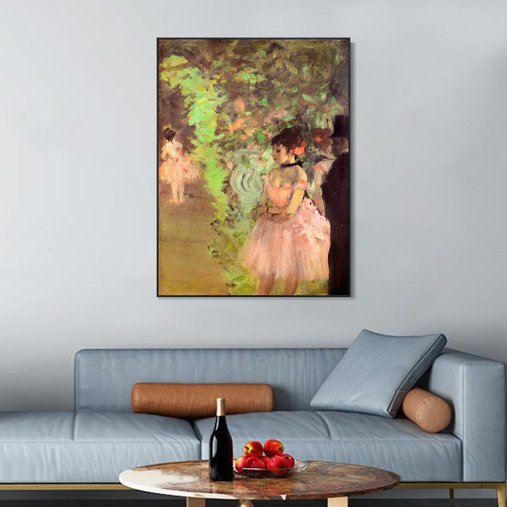 INVIN ART Framed Canvas Giclee Print Art Dancers Backstage, 1872 by Edgar Degas Wall Art