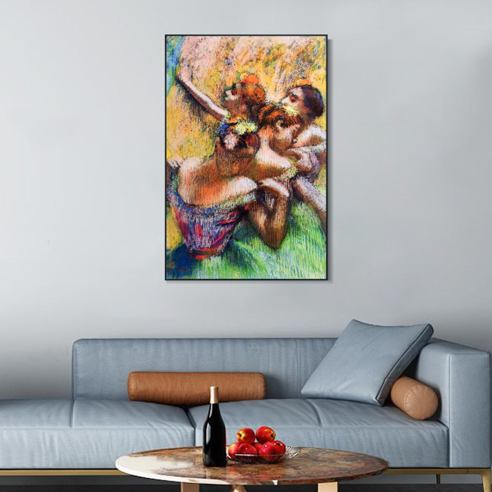 INVIN ART Framed Canvas Giclee Print Art Four Dancers,circa 1902 by Edgar Degas Wall Art
