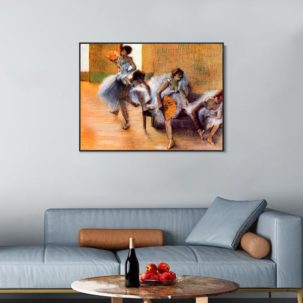 INVIN ART Framed Canvas Giclee Print Art In the Dance Studio,1897 by Edgar Degas Wall Art