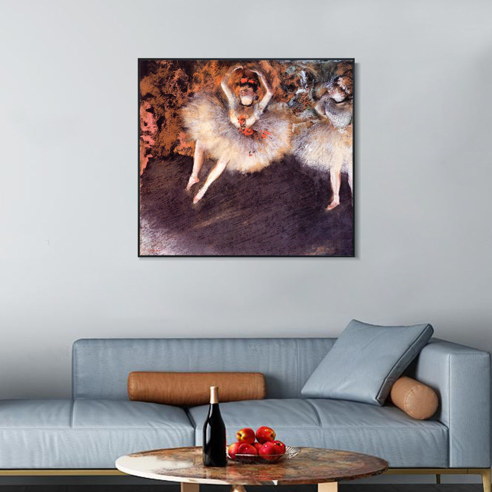 INVIN ART Framed Canvas Giclee Print Art Le Pas Battu - 1879 by Edgar Degas Wall Art
