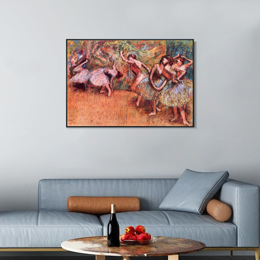 INVIN ART Framed Canvas Giclee Print Art Ballet Scene,circa 1907 by Edgar Degas Wall Art