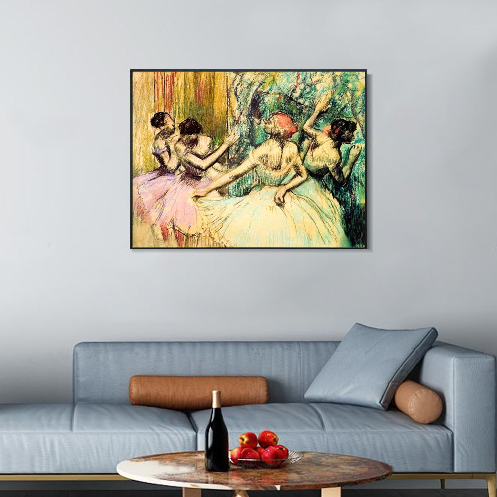 INVIN ART Framed Canvas Giclee Print Art Dancers in the Wings,1897-1901 by Edgar Degas Wall Art