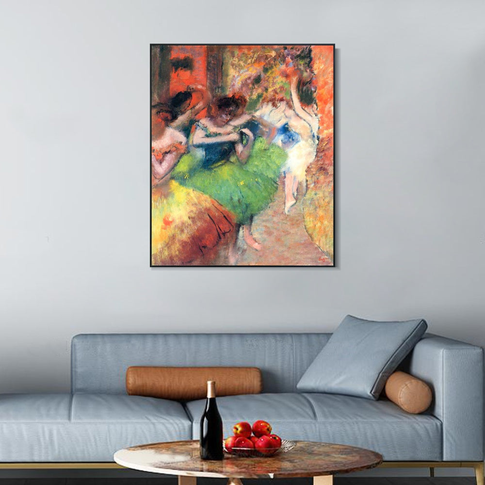 INVIN ART Framed Canvas Giclee Print Art Dancers in the Wings,circa 1885 by Edgar Degas Wall Art