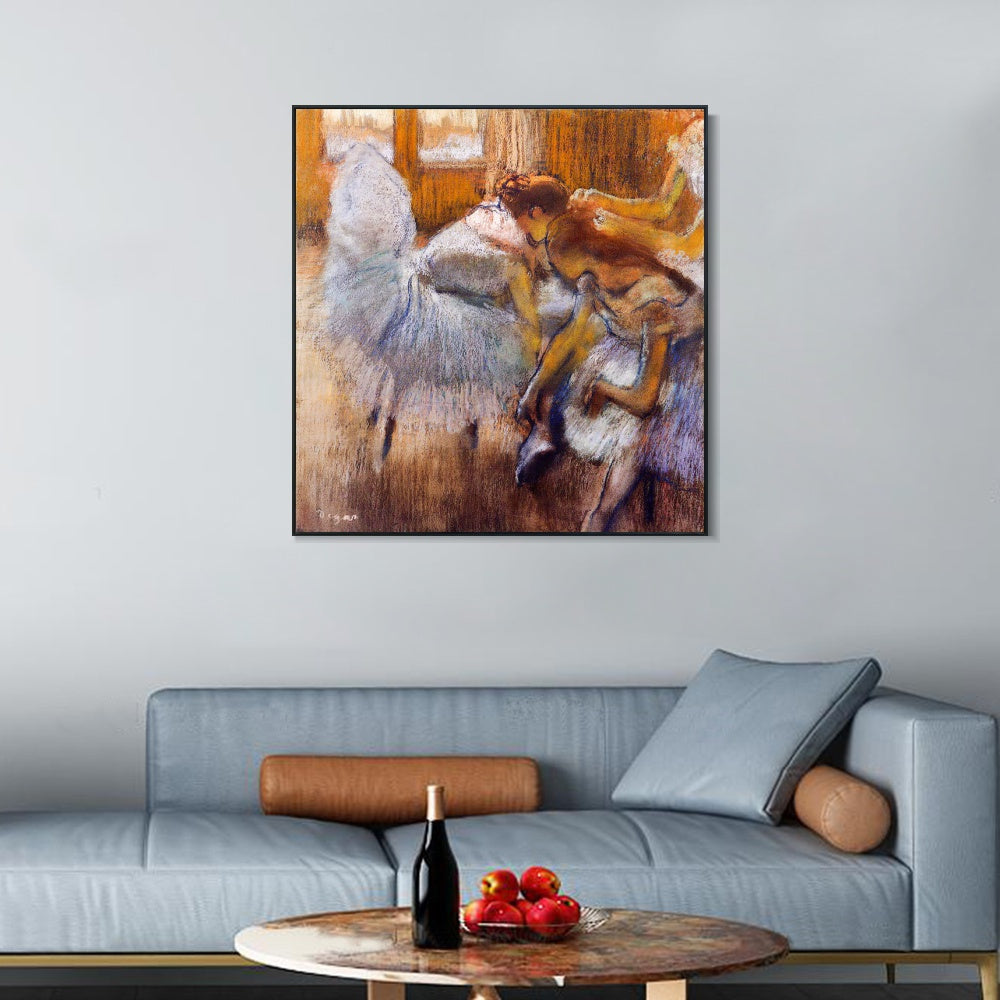 INVIN ART Framed Canvas Giclee Print Art Dancers Relaxing,circa 1885 by Edgar Degas Wall Art