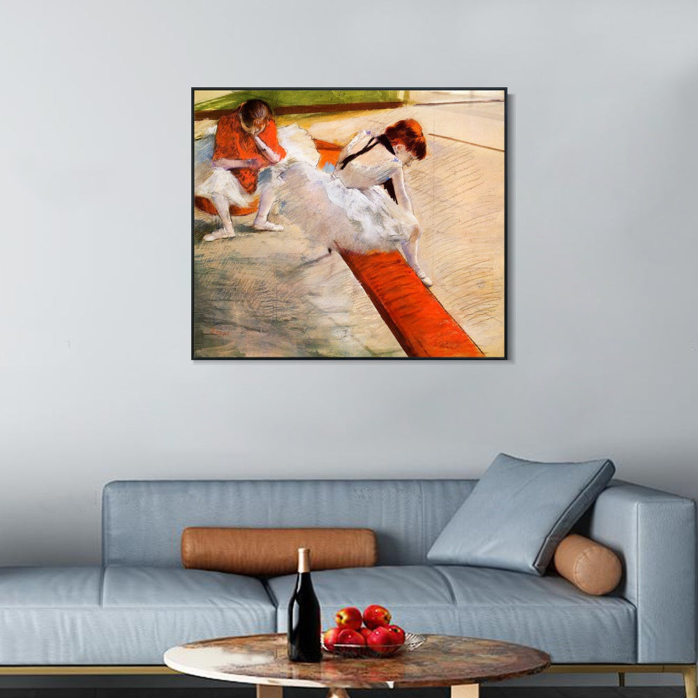 INVIN ART Framed Canvas Giclee Print Art Dancers Resting,circa 1879 by Edgar Degas Wall Art