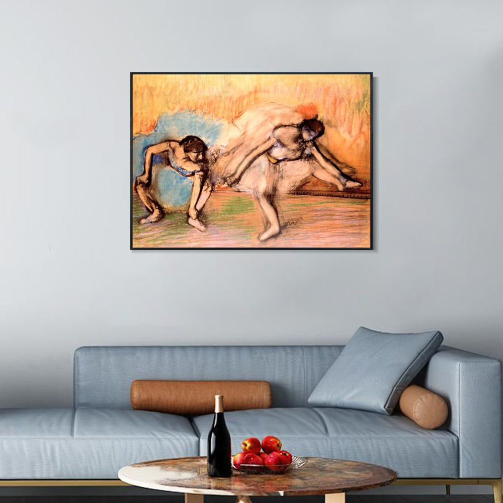 INVIN ART Framed Canvas Giclee Print Art Dancers Resting, circa 1896 by Edgar Degas Wall Art
