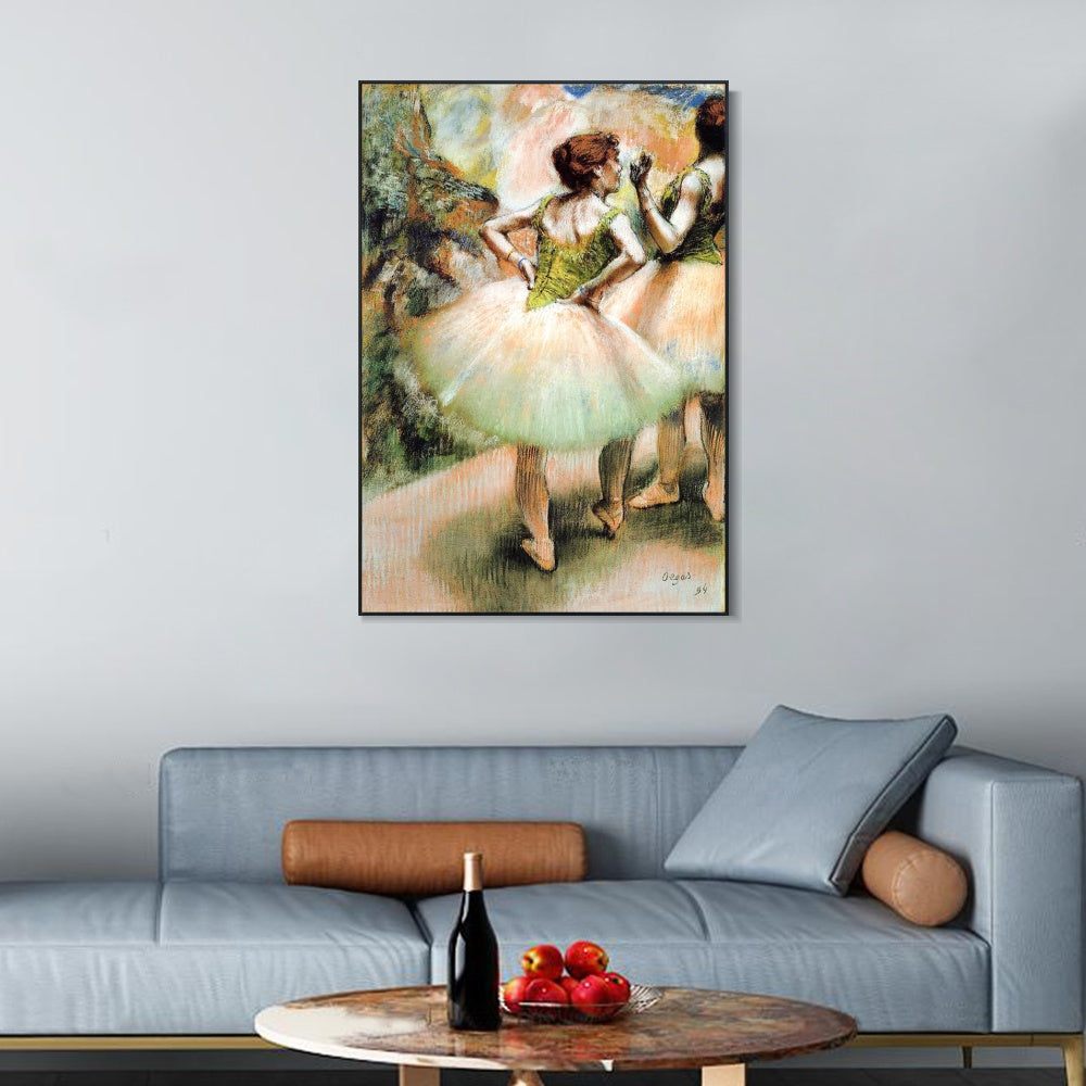 INVIN ART Framed Canvas Giclee Print Art Dancer with a Fan,1897 - 1901 by Edgar Degas Wall Art Living Room Home Office Decorations