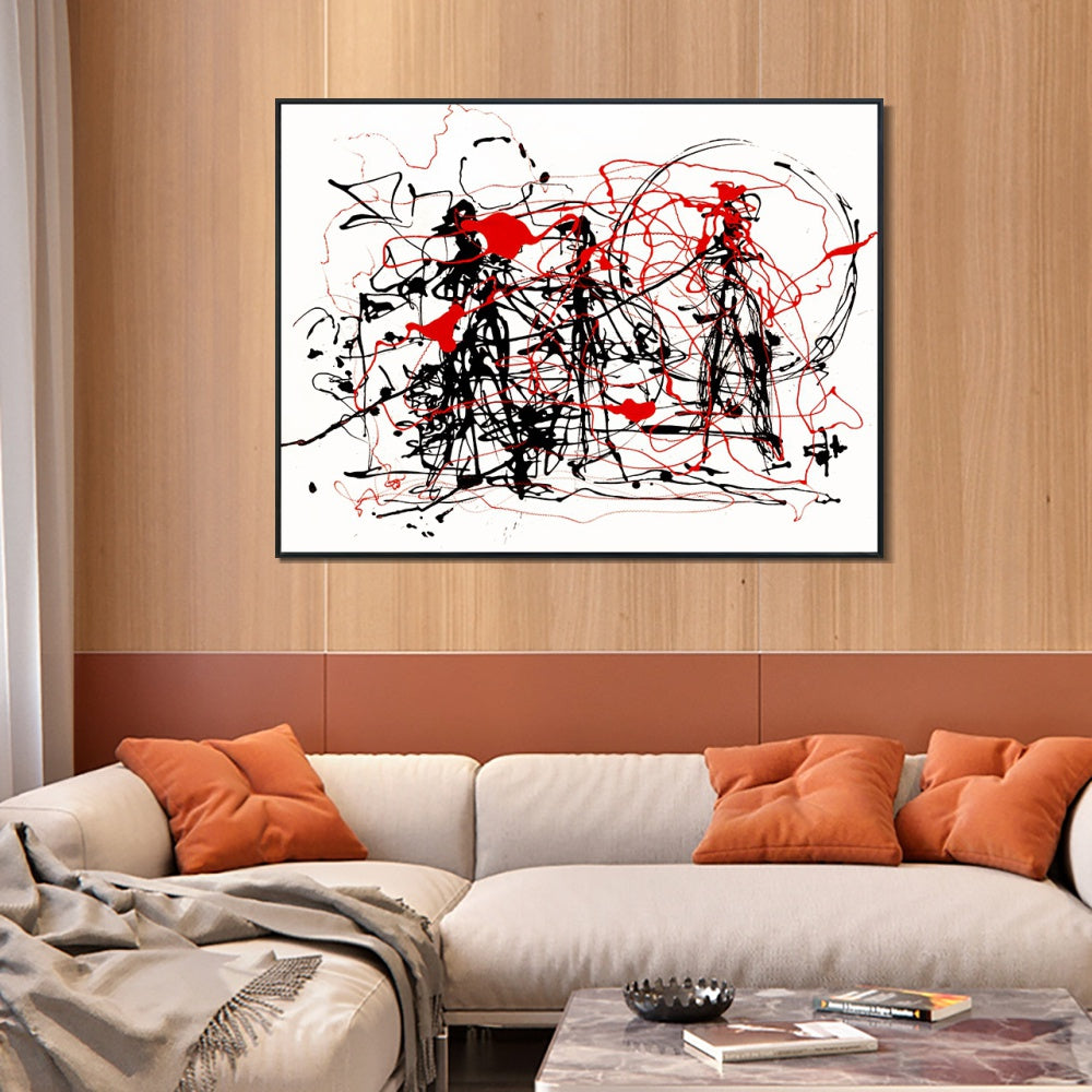 INVIN ART Framed Canvas Giclee Print Art Abstract Series#6 by Jackson Pollock Wall Art