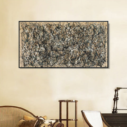 INVIN ART Framed Canvas Giclee Print Art One Number 31, 1950 by Jackson Pollock Wall Art Living Room Home Office Decorations
