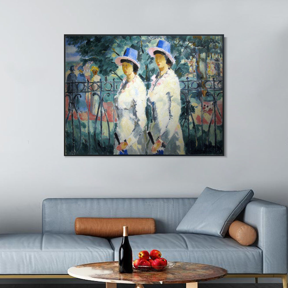 INVIN ART Framed Canvas Giclee Print Art Sisters,1930 by Kasimir Malevich Wall Art Living Room Home Office Decorations