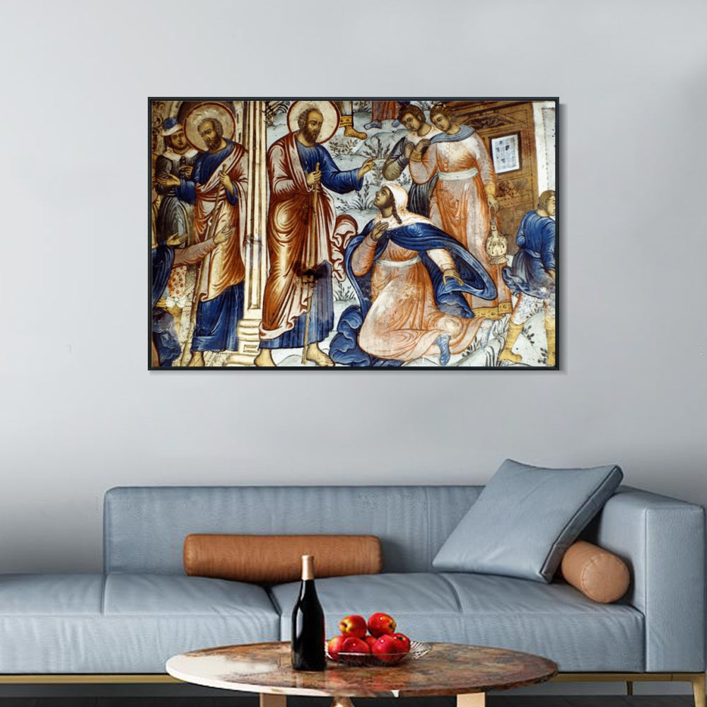 INVIN ART Framed Canvas Giclee Print Art Frescos in Yaroslavl 04 by Kasimir Malevich Wall Art Living Room Home Office Decorations