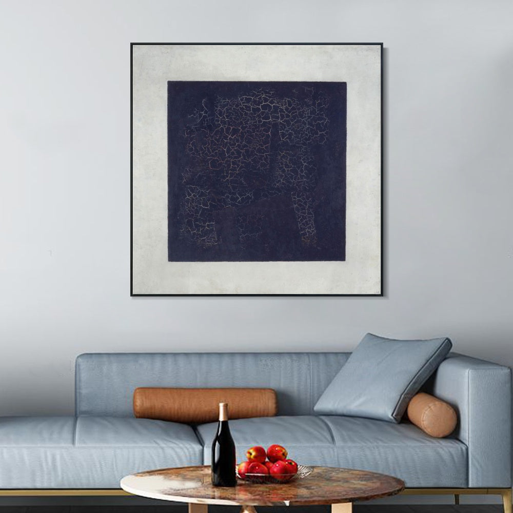 INVIN ART Framed Canvas Giclee Print Art Black Suprematic Square by Kasimir Malevich Wall Art Living Room Home Office Decorations