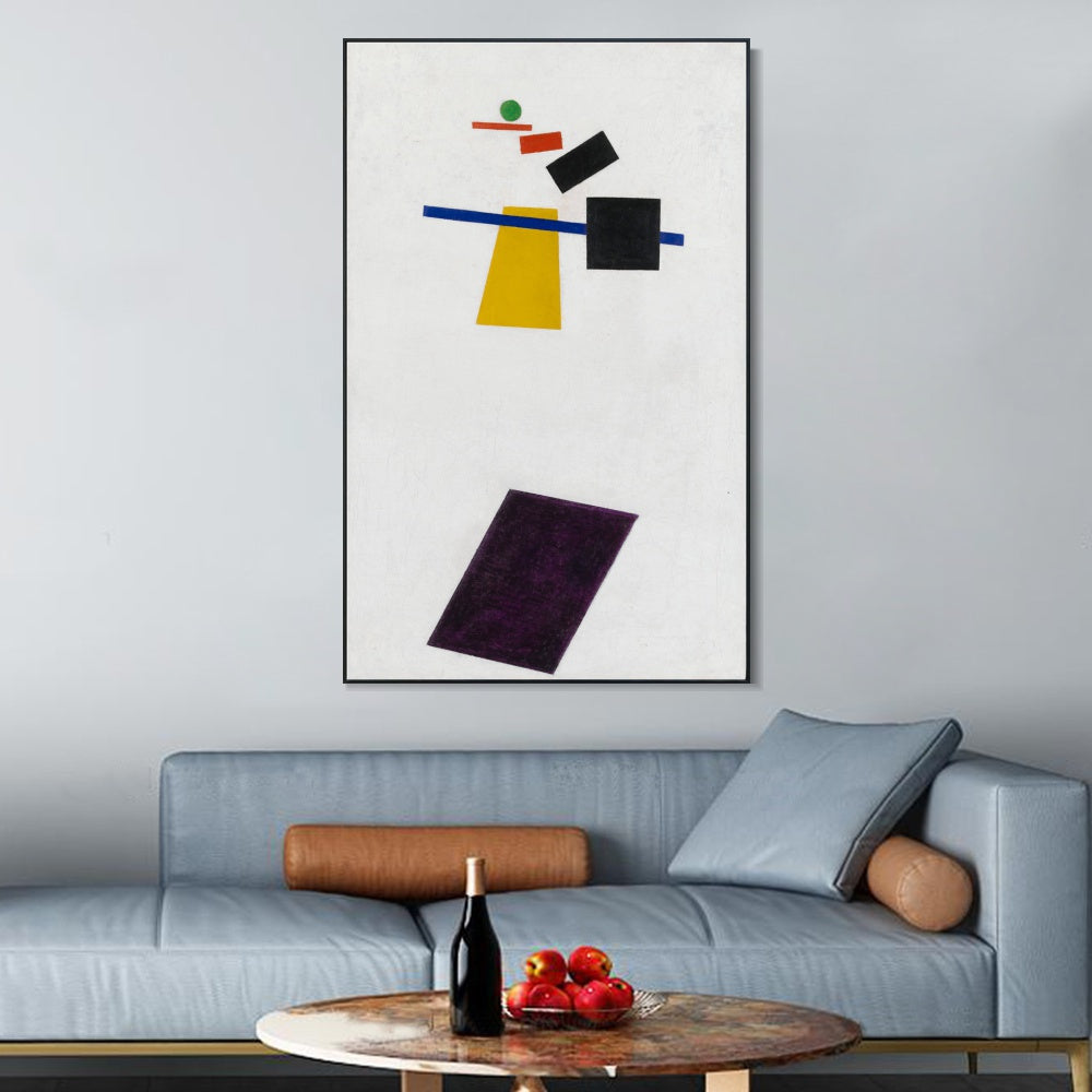 INVIN ART Framed Canvas Giclee Print Art Painterly Realism of a Football Player. Color Masses in The Fourth Dimension by Kasimir Malevich Wall Art Living Room Home Office Decorations