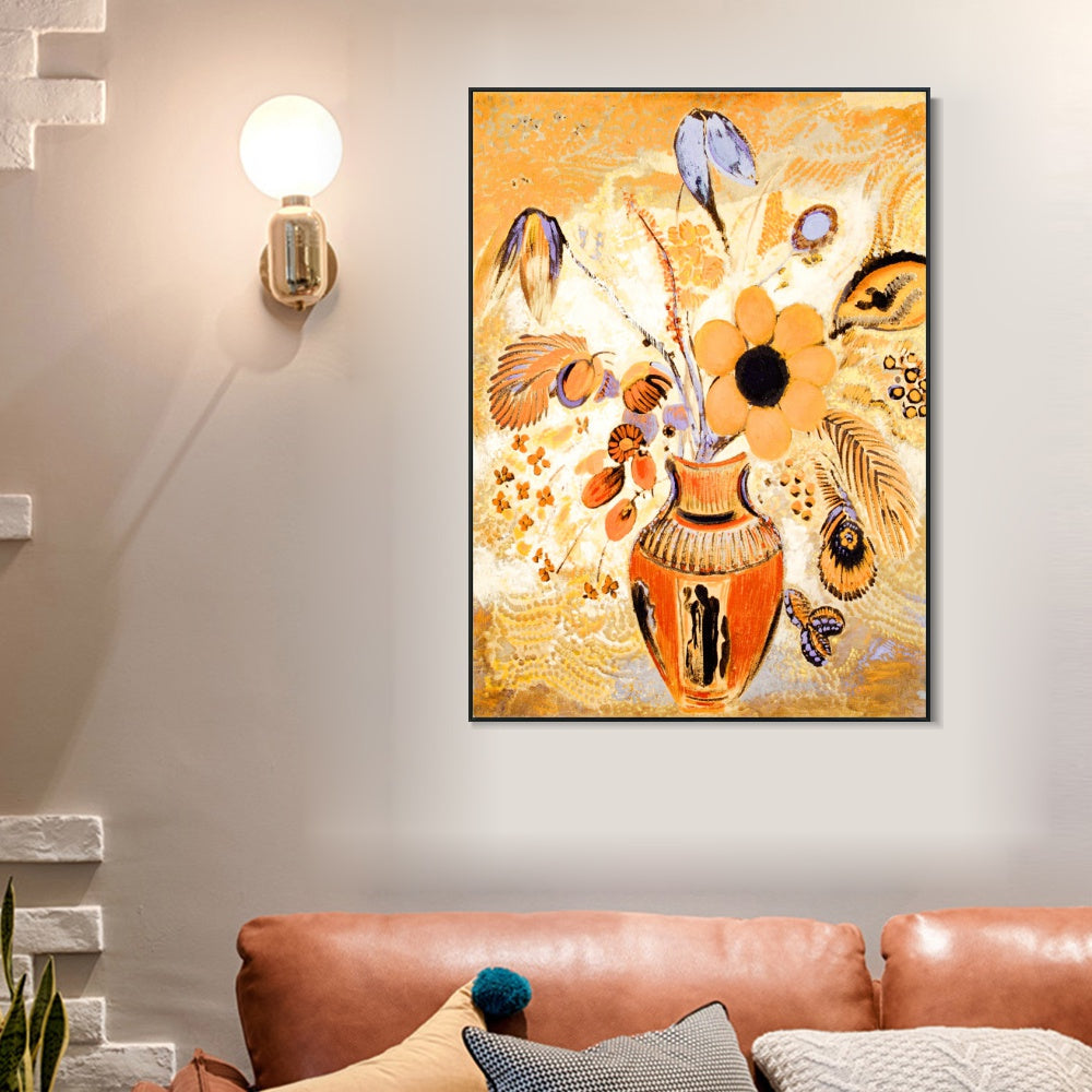 INVIN ART Framed Canvas Series#023 by Odilon Redon Wall Art Living Room Home Office Decorations