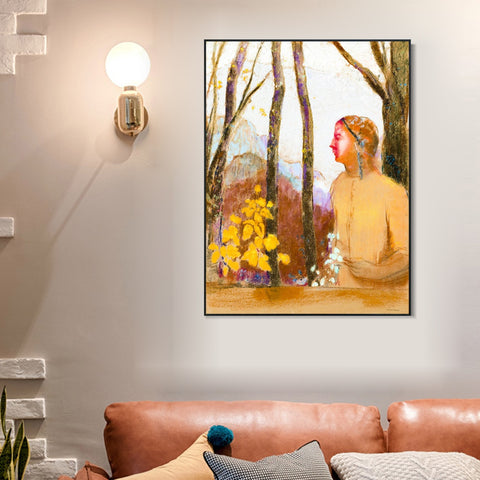 INVIN ART Framed Canvas Series#024 by Odilon Redon Wall Art Living Room Home Office Decorations