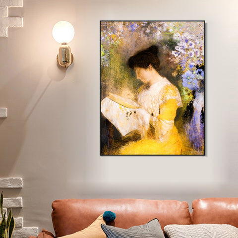 INVIN ART Framed Canvas Portrait of Madame by Odilon Redon Wall Art Living Room Home Office Decorations