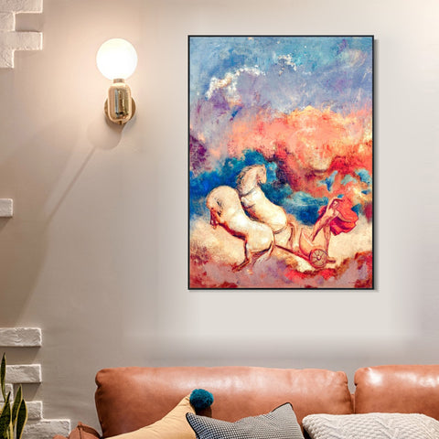 INVIN ART Framed Canvas Series#039 by Odilon Redon Wall Art Living Room Home Office Decorations