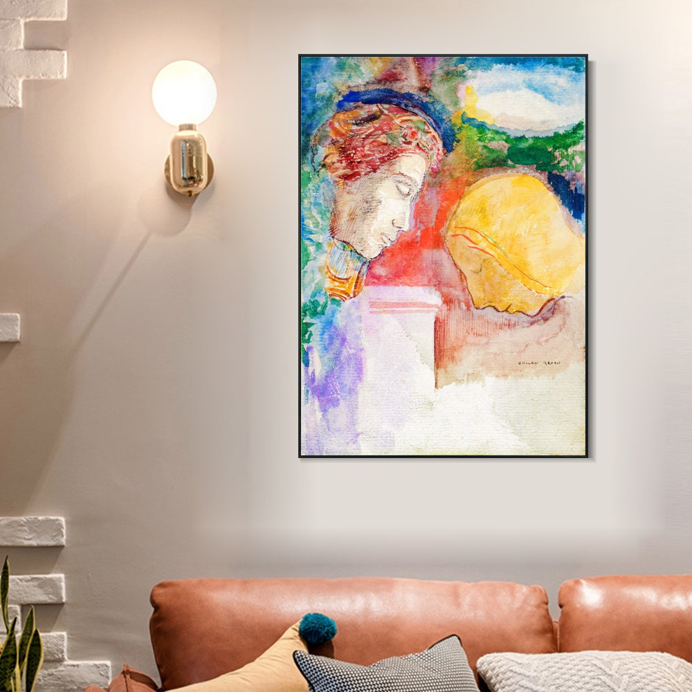 INVIN ART Framed Canvas Series#044 by Odilon Redon Wall Art Living Room Home Office Decorations