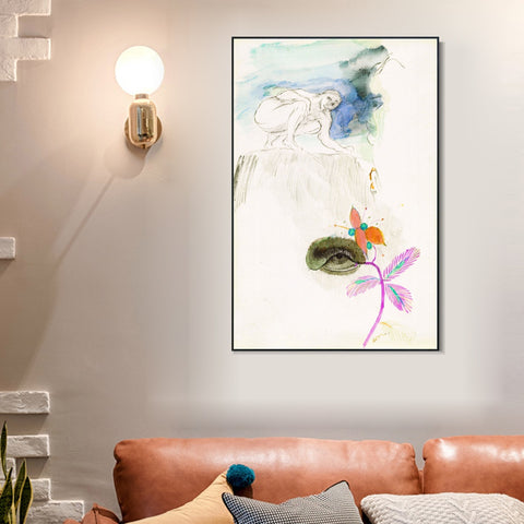 INVIN ART Framed Canvas Series#047 by Odilon Redon Wall Art Living Room Home Office Decorations