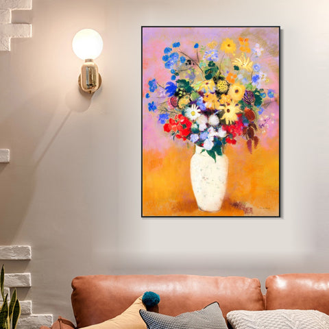 INVIN ART Framed Canvas Series#054 by Odilon Redon Wall Art Living Room Home Office Decorations