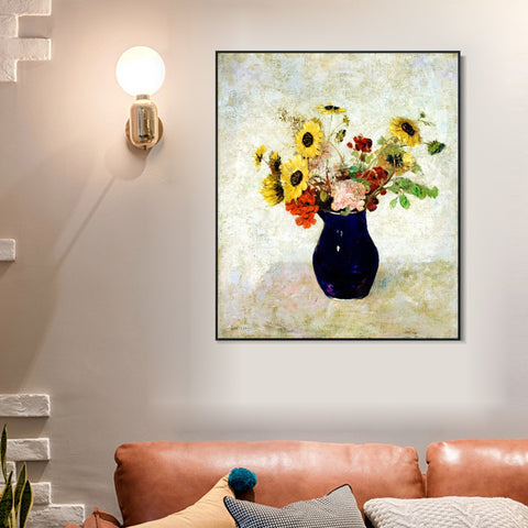 INVIN ART Framed Canvas Series#056 by Odilon Redon Wall Art Living Room Home Office Decorations