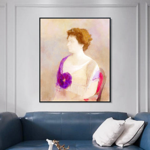 INVIN ART Framed Canvas Series#062 by Odilon Redon Wall Art Living Room Home Office Decorations