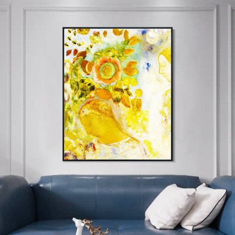 INVIN ART Framed Canvas Series#077 by Odilon Redon Wall Art Living Room Home Office Decorations