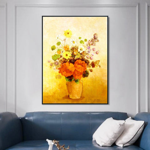 INVIN ART Framed Canvas Series#079 by Odilon Redon Wall Art Living Room Home Office Decorations