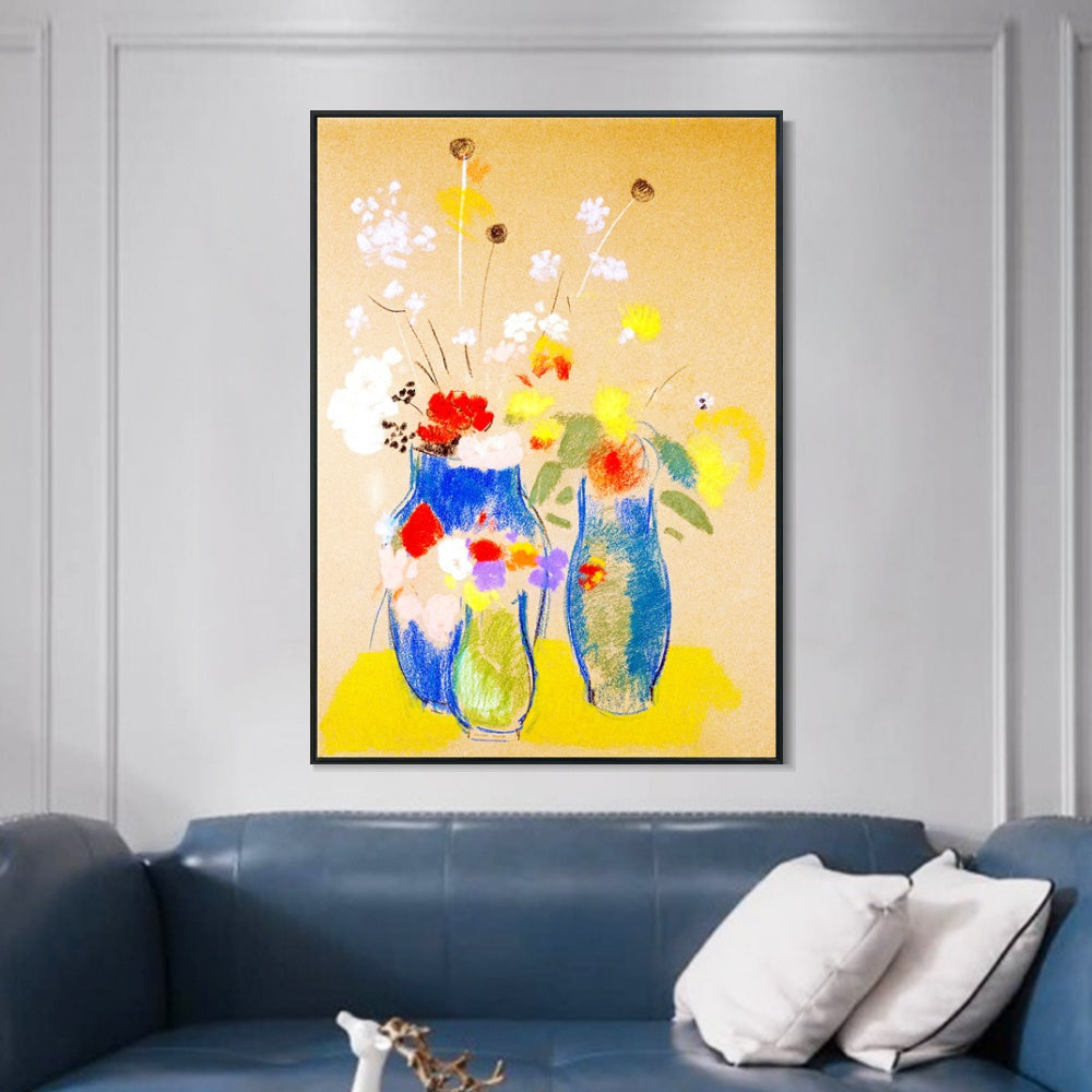 INVIN ART Framed Canvas Series#080 by Odilon Redon Wall Art Living Room Home Office Decorations
