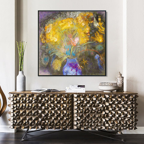 INVIN ART Framed Canvas Series#083 by Odilon Redon Wall Art Living Room Home Office Decorations