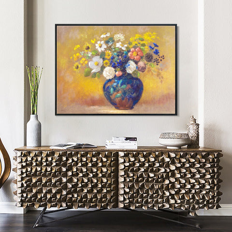 INVIN ART Framed Canvas Series#086 by Odilon Redon Wall Art Living Room Home Office Decorations
