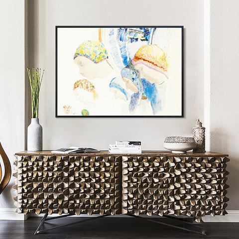 INVIN ART Framed Canvas Series#087 by Odilon Redon Wall Art Living Room Home Office Decorations