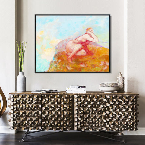 INVIN ART Framed Canvas Series#088 by Odilon Redon Wall Art Living Room Home Office Decorations