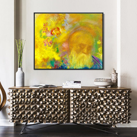 INVIN ART Framed Canvas Series#089 by Odilon Redon Wall Art Living Room Home Office Decorations