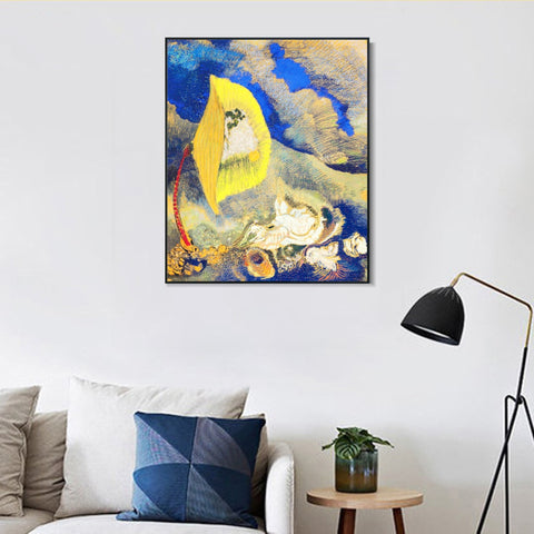 INVIN ART Framed Canvas Series#093 by Odilon Redon Wall Art Living Room Home Office Decorations
